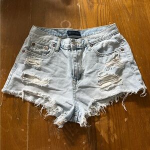 Aeropostale Light Blue Frayed Jean Shorts
